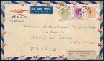 1948 Légi levél Franciaországba / Airmail cover to France "KOWLOON"