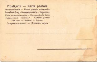 Kártyajósló cigány lány / Gypsy Card fortune teller. Art Nouveau litho (EK)