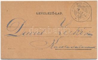 1900 Virágos üdvözlőlap fakéregből, akvarell / Thick wooden greeting card with flowers. Aquarell