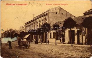 1907 Losonc, Lucenec; Szálloda a Magyar Királyhoz, Bezzegh Gyula, Roth Simon üzlete és saját kiadása. 644. / hotel, publishers shop (kopott sarkak / worn corners)