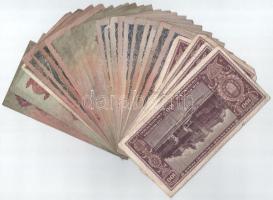 1930-1946. vegyes 30db-os pengő bankjegy tétel közte 1930. 100P "E953 000713" T:F-VG