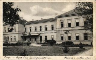 1934 Deszk, Szent Imre gyermekszanatórium, főépület a parkból nézve (fa)