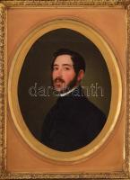 Jelzés nélkül, XIX. sz, első fele, feltehetően magyar festő: Biedermeier férfi portré. Olaj, vászon....