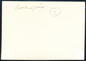 cca 1940-1950 Érsekújvár, vasúti pályaudvar, színes fotó, 7,5×10,5 cm