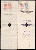 1943-44 3 db miskolci váltó, bélyegekkel