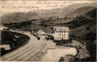 Visegrad (Bosnien), Bahn-Station / railway station, train, locomotive. Seraphine Sperling (Rb)