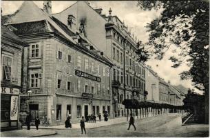 Pozsony, Pressburg, Bratislava; Kossuth Lajos tér, Szecesszió kávéház, üzletek. Kaufmann kiadása / Kossuth Lajosplatz (Promenade) / square, Café Secession (EK)