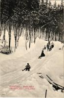 Pozsony, Pressburg, Bratislava; Ródlipálya, téli sport, szánkózás / Rodelbahn / winter sport, sledding (EK)