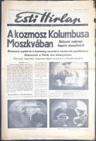[Folyóirat] ,,A kozmosz Kolumbusa Moszkvában. Helyszíni tudósítás Gagarin ünnepléséről". Az Est...