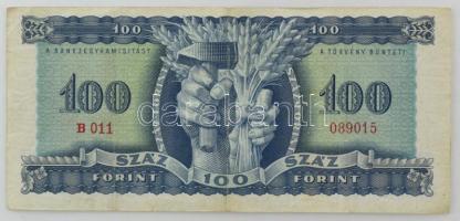 1946. 100Ft "B 011 089015" T:F erős papír / Hungary 1946. 100 Forint "B 011 089015&qu...