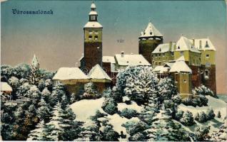 Városszalónak, Stadtschlaining; vár télen / castle in winter / Schloss