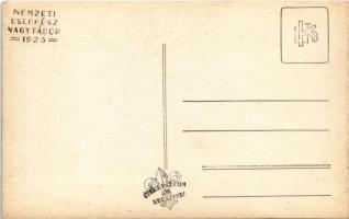 1926 Budapest IV. Újpest, Népsziget, Nemzeti Cserkész Nagytábor, magyar címeres pavilon / Hungarian ...