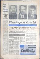 [Folyóirat] ,,Kering az űrtrió. Három ember a Voszhod fedélzetén. Üzenetek a világűrből" Az Est...