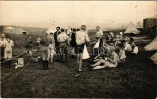 1926 Budapest IV. Újpest, Népsziget, Nemzeti Cserkész Nagytábor, ebéd / Hungarian scout camp. photo