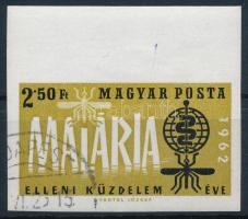 1962 A malária elleni küzdelem éve I. vágott ívszéli bélyeg