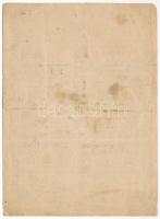 1849. 10kr "Almásy" (3x) ívdarabban T:F hajtás mentén szakadás, a felső bankjegynél három ...