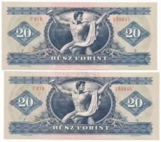 1975. 20Ft "C010 198045 - 198046" (2x) sorszámkövetők T:AU-XF 
Adamo F16
