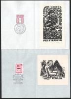 10 db erotikus témájú halmozott grafika. bélyeg, ex libris, bélyegzés, nagyrészt jelzettek