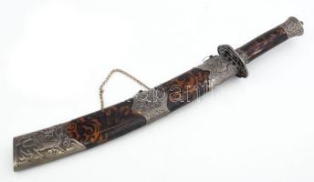 Keleti dísztőr, hüvelyében, h: 44 cm