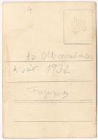 1932 Fogaras, Fagaras; Olt áradásban a vár, árvíz / flooded castle. photo (8,4 cm x 5,9 cm) (vágott ...