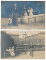 1916 Zagreb, Zágráb; - 2 db régi fotó képeslap / 2 pre-1945 photo postcards