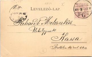1899 (Vorläufer) Budapest I. Királyi vár és várbazár, a rakparton uszályhajók. Schmidt Edgar (EK)