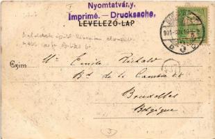 1901 Budapest I. Budai Fő utca, Berger üzlete, Takarékpénztár. A bal oldali épület a háborúban elpus...
