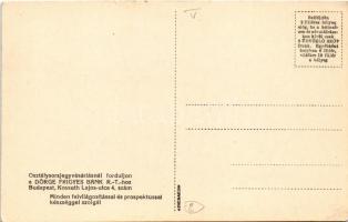 Budapest, Dörge Frigyes Bank Rt. reklám, M. kir. osztálysorsjáték főelárusítóhelye. Királyi vár, Erz...