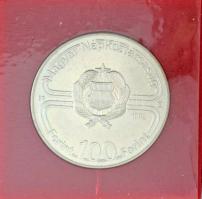 1980-1990. 100Ft emlékpénzek (8xklf), ebből 6db kapszulában, 2db eredeti műbőr tokban T:BU