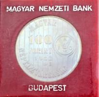 1980-1990. 100Ft emlékpénzek (8xklf), ebből 6db kapszulában, 2db eredeti műbőr tokban T:BU