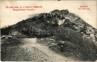 1913 Budapest XI. Szent Gellért-hegy, Citadella, még kíépítetlen gyalogutakkal (fl)