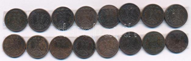 Ausztria 1893-1915. 2h bronz (16xklf) T:XF-VF
Austria 1893-1915. 2 Heller bronze (16xdiff) C:XF-VF