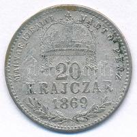 1869GYF 20kr Ag "Magyar Királyi Váltó Pénz" T:F patina 
Adamo M11.1