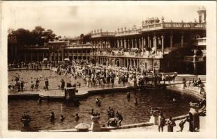 1928 Budapest XIV. Városliget, Széchenyi gyógyforrás fürdője, strand, fürdőzők