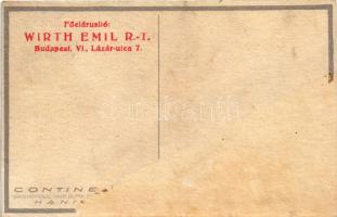 Continental kerékpár gumi reklámlapja. Főelárusító: Wirth Emil Rt. Budapest VI. Lázár utca 7. / Cont...