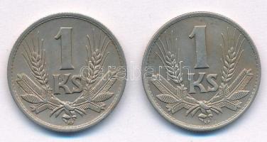 Szlovákia 1940. 1K Cu-Ni + 1942. 1K Cu-Ni T:AU patina Slovakia 1940. 1 Koruna Cu-Ni + 1942. 1 Koruna Cu-Ni C:AU patina