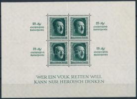 Deutsches Reich 1937 Nürnbergi pártnap blokk Mi 11 (Mi EUR 340,-) (az egyik sarokban gumihiba / gum disturbance)