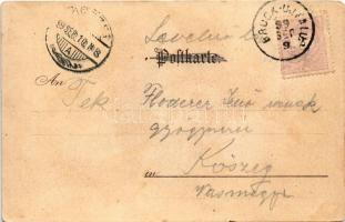 1899 (Vorläufer) All Heil! / Kerékpározó malac / Pig on bicycle. K. Sr. K. M. 1408. litho (fl)