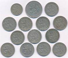 Csehszlovákia 1933. 25h CuNi + 1922-1937. 1K CuNi (12x) + 1925. 5K CuNi T:XF-F patina
Czechoslovaki...