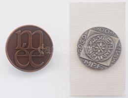 2009. 2xklf "MÉE" jelvény, bronz és ezüstpatinázott fém T:UNC