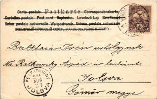 1901 Kerékpározó kutya és macskák - dombornyomott / Cats and dog on bicycles. Embossed litho (EK)