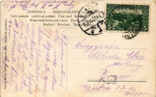 1908 Sarajevo, Strassenbild in Bosnien. Simon Kattan - Art Nouveau montage with K. und k. Milit Post...