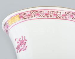 Herendi Indiai kosár mintás laposváza, jelzett, hibátlan, m: 18,5 cm