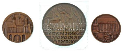 3xklf bronz emlékérem-tétel: 1981. "Huszonötödik Nemzetközi Maratoni Verseny / Szeged", "Szeged / Szeged Tourist", "Nyírbátor / Nyír Tourist" T:AU,XF