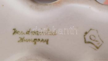 Zsolnay macska + Hollóházi medve + Drasche páva, kis kopással, jelzett