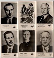 Béke Világtanács budapesti ülésszaka 1953. június - 12 db modern propaganda képeslap, alelnökök és f...