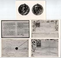 Budapest I. Országos Levéltár - 10 db régi képeslap iratokkal