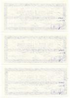 Románia 1983. "Banca Romana de Comert Exterior" utazási csekk 500L értékben (3x) sorszámkö...