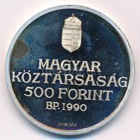 1990. 500Ft Ag "Kölcsey Ferenc születésének 200. évfordulója" sérült műanyag tokban T:AU (...