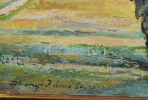 Tihanyi János Lajos (1892-1957): Zöldellő táj. Olaj, vászon, jelezve balra lent. Dekoratív, kissé sé...